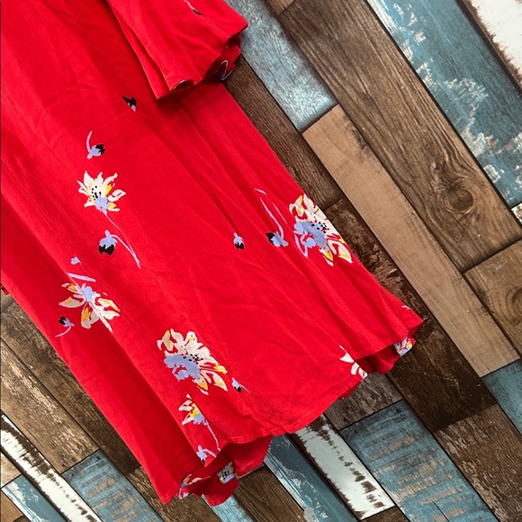 Free people  Red Floral Long Sleeve Dress - Picture 9 of 16